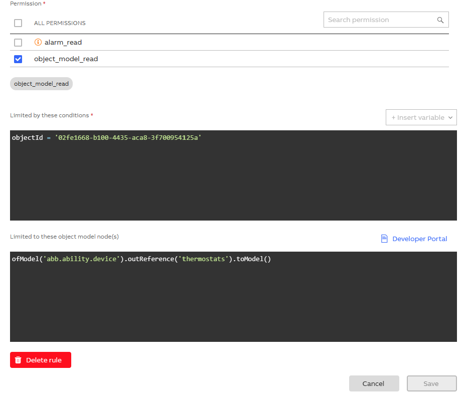 Admin Portal token content