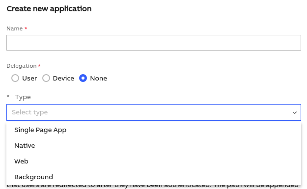 Admin Portal application types