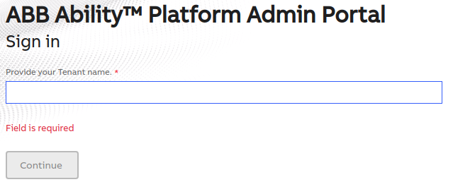 Admin Portal Tenant choice