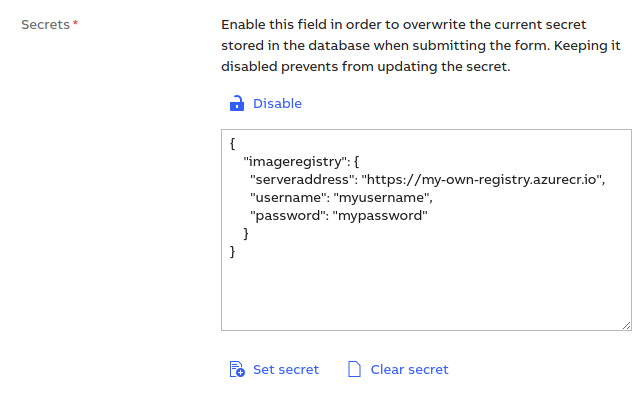 Factory Proxy secrets setup