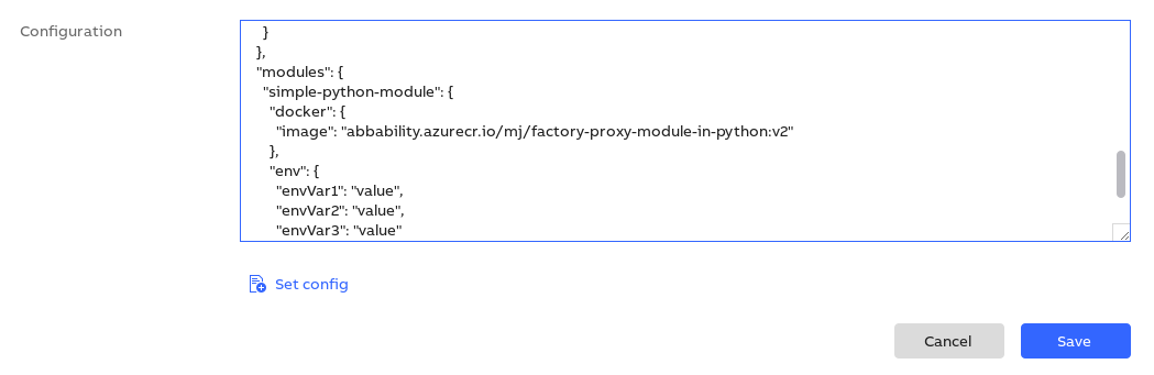 Factory Proxy configuration