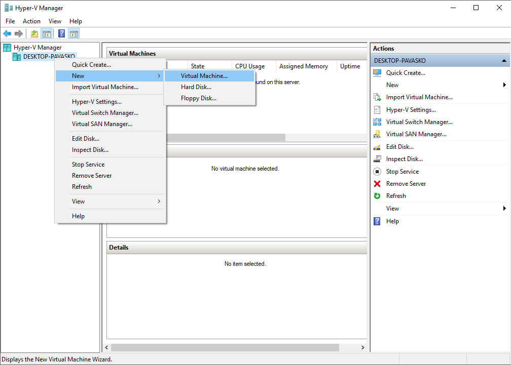 New Virtual Machine Wizard