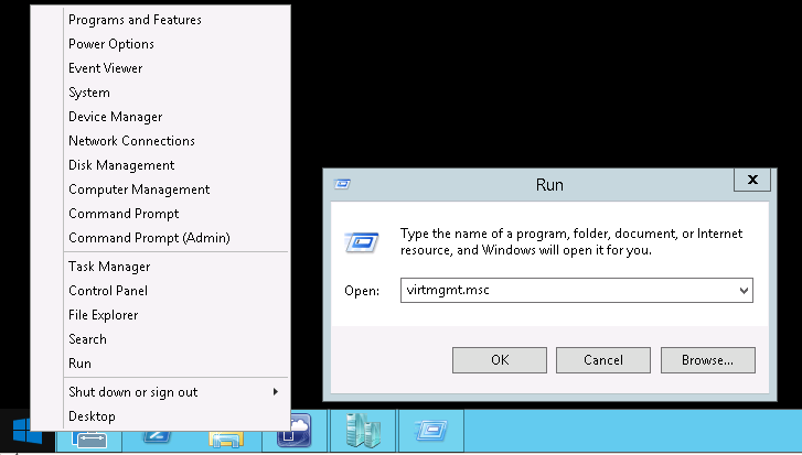 Windows main menu