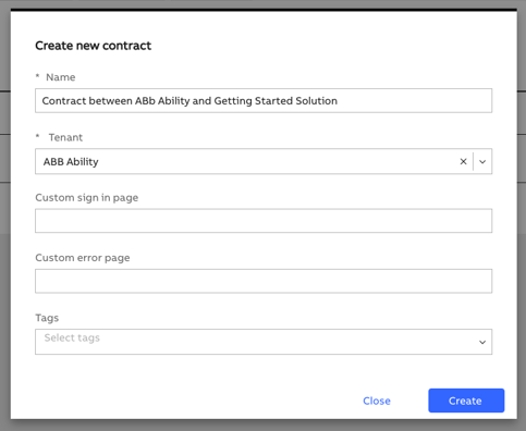New Contract modal