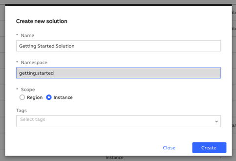 New Solution Modal