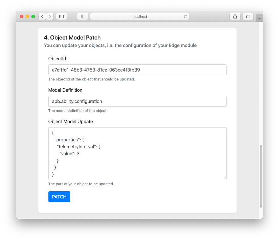 Patching module's configuration