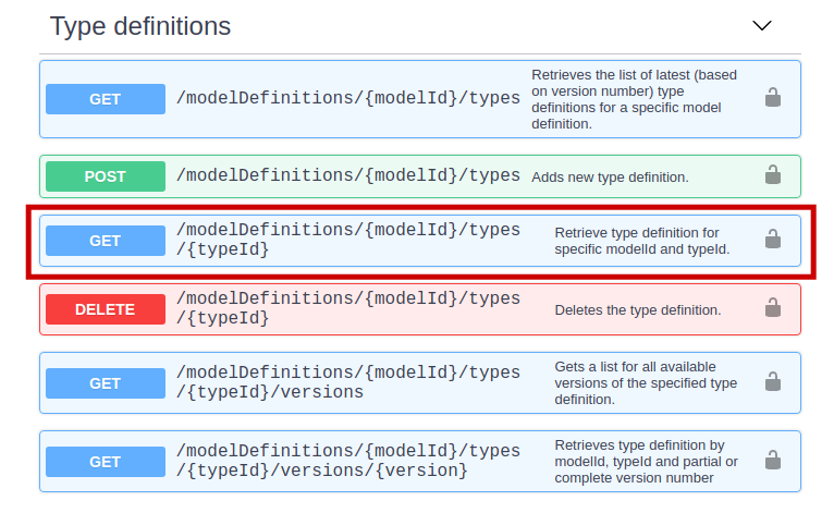 Type Definition GET Endpoint