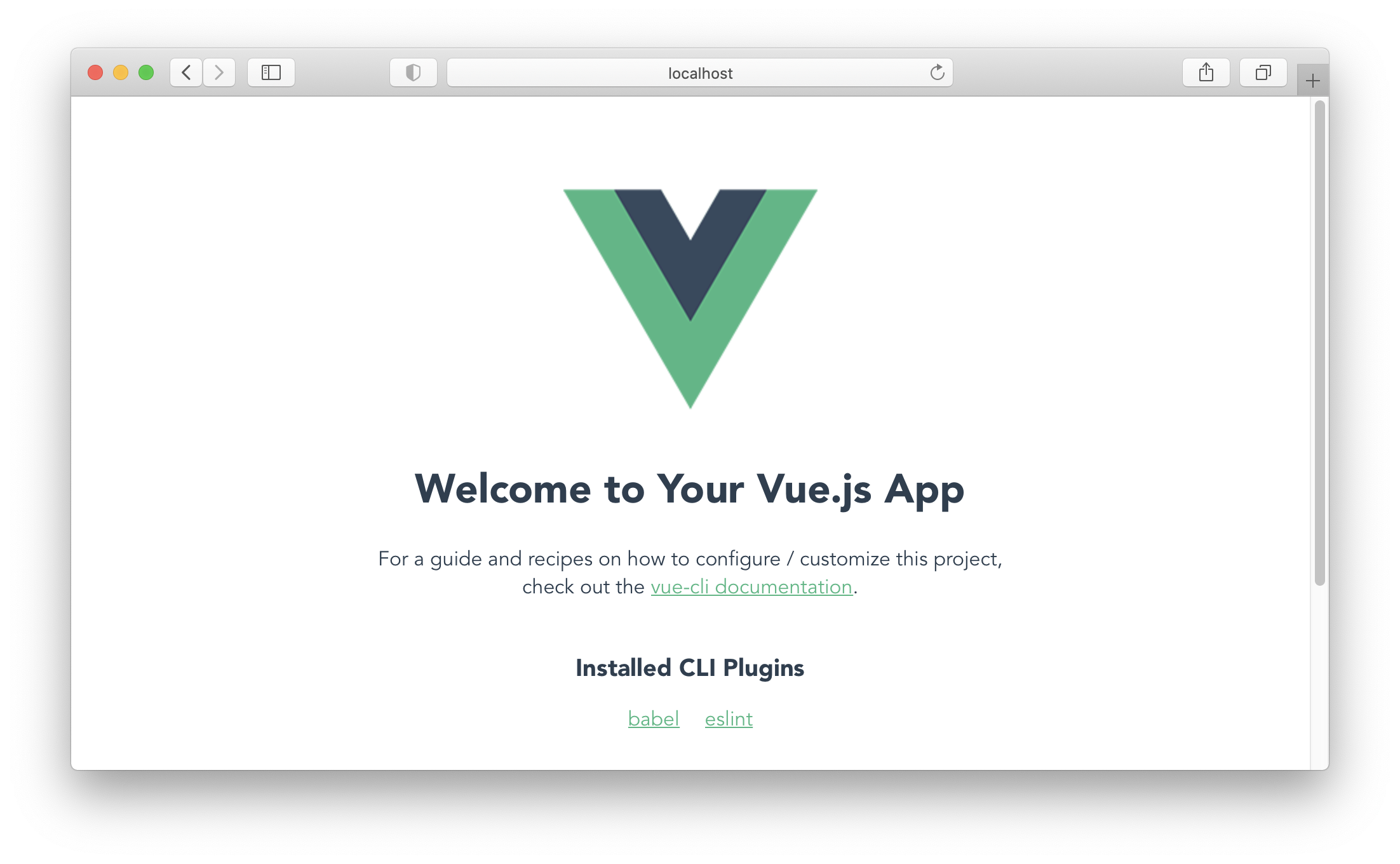 Vue running in the browser